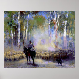 Poster Walter Withers O Drover 1912 Arte Australiano