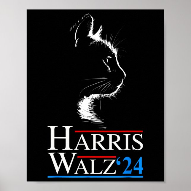 Poster Waltz 2024 Cat Election Kamala Harris Tim Walz 202 (Frente)