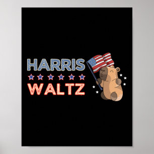 Poster Waltz 2024 Shirt Capybara Flag Patriot Capy Rodent