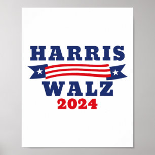 Poster Walz 2024 American Flag Kamala Harris Tim Waltz 20
