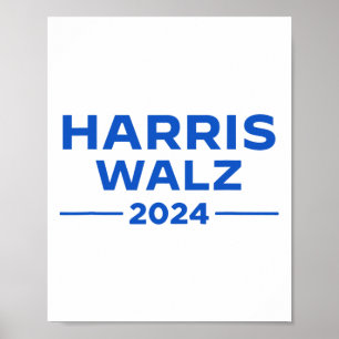 Poster Walz 2024 Presidente Americano Flag Kamala Harris