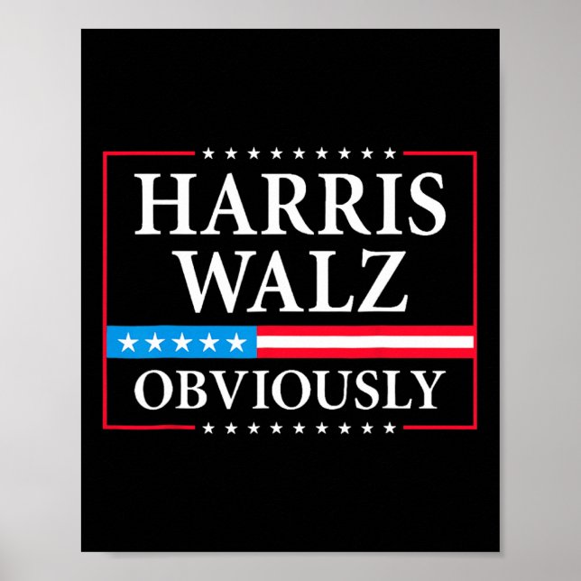 Poster Walz Obviamente Presidente Kamala Harris Eleita Wa (Frente)