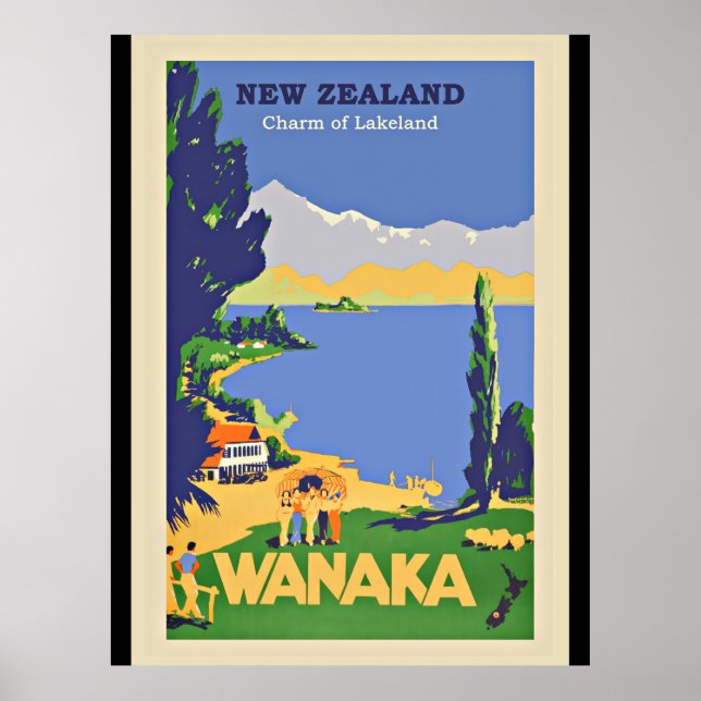 Poster Wanaka, Nova Zelândia (Frente)