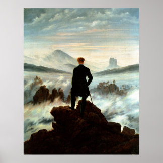 Póster Wanderer Acima do Mar de Nevoeiro, Caspar Friedric