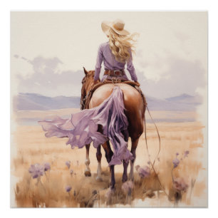 Póster Wandering Westward: Arte de Muro de Cowgirl