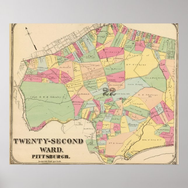 Póster Ward 22 de Pittsburgh, Pensilvânia (Frente)