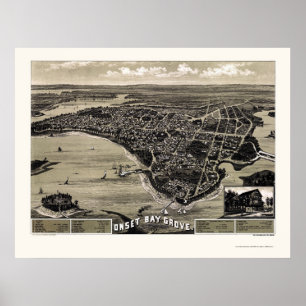 Poster Wareham, mapa panorâmico das MÃES - 1885