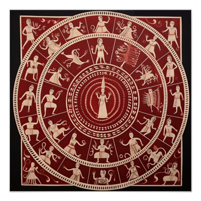 Póster Warli Tribal Art (Frente)