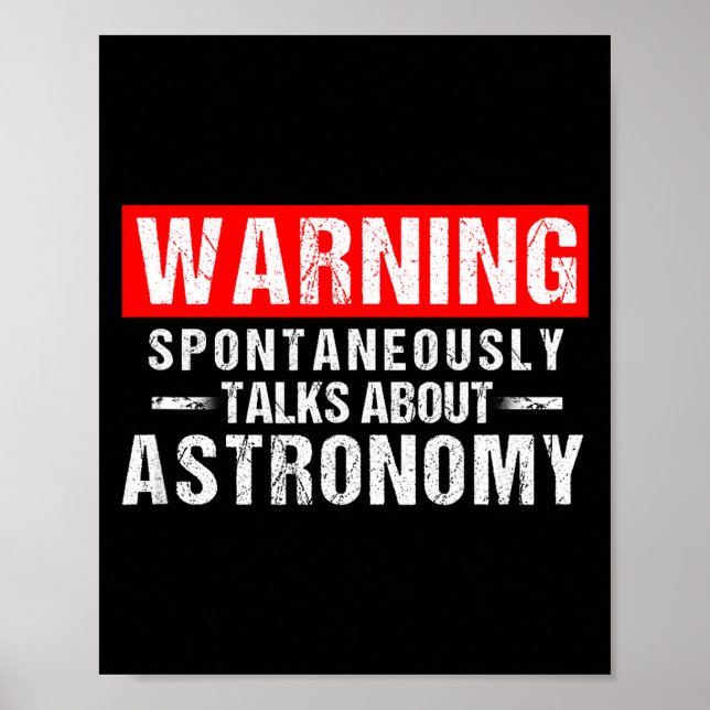 Poster Warning Sntaneously Talks About Astronomy Teacher  (Frente)