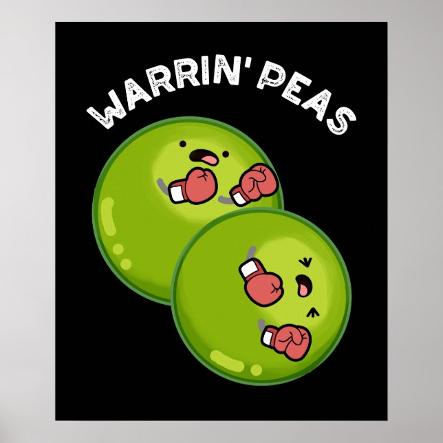 Poster Warrin Peace Engraçado Pea Pun Dark BG (Frente)