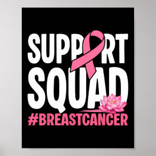 Poster Warrior do Cancer da Mama Suporte a Fita Rosa Quad