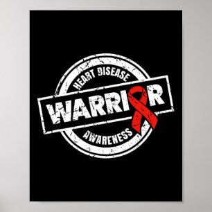 Poster Warrior Red Ribbon Products Oferece Doença Cardíac