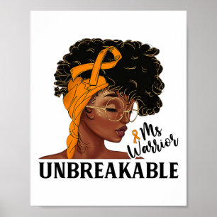 Poster Warrior Unquebrável Mulher Negra Cria Consciência