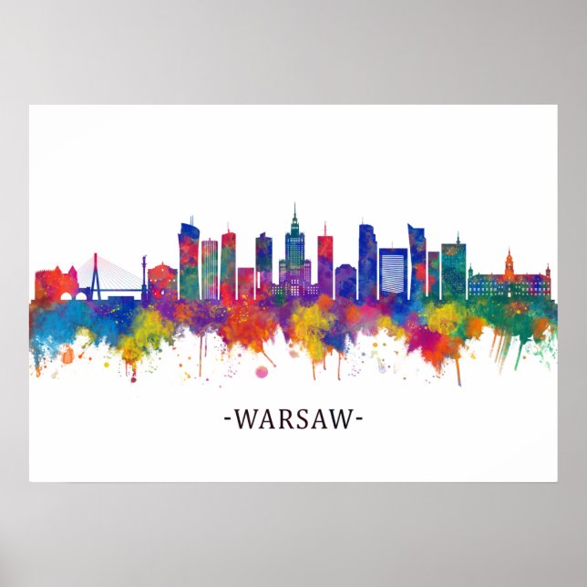 Poster Warsaw Poland Skyline (Frente)