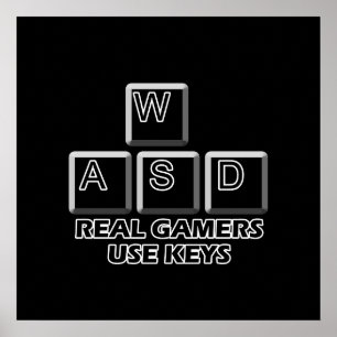 Póster WASD - Chaves reais do uso dos Gamers