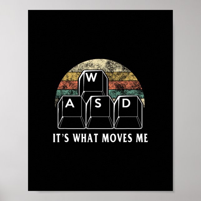Poster Wasd É O Que Me Move - Divertido Presente De Compu (Frente)