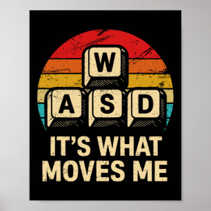 Poster Wasd É O Que Me Move Engraçado Retro Pc Gamer Comp