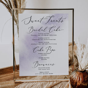 Poster Wash de Aquarela Purple Sweet Treats Brownie Sig