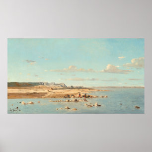 Poster Washermen - Charles-François Daubigny Fine Art