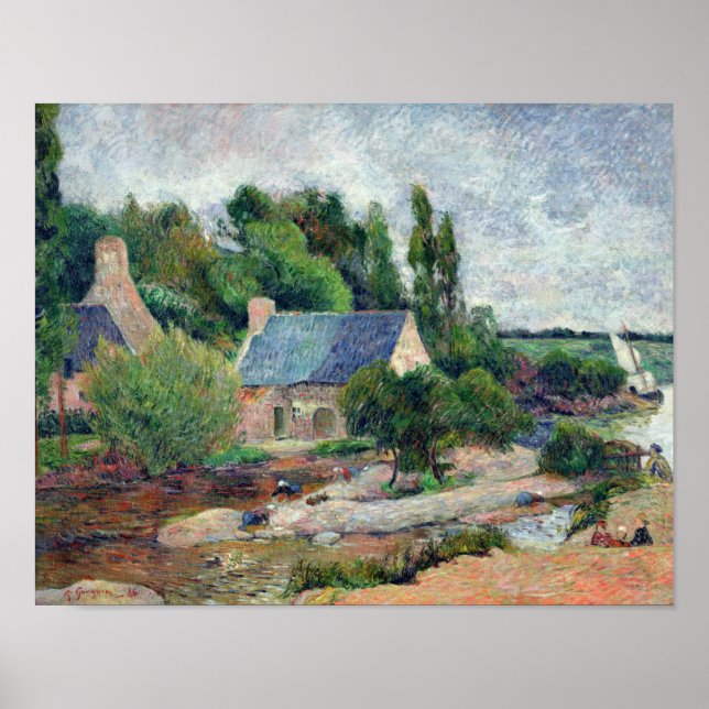 Poster WasherWomen em Pont-Aven, 1886 (Frente)