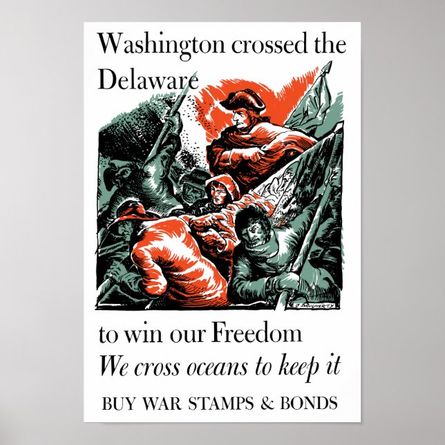 Póster Washington cruzou o Delaware — WW2 (Frente)
