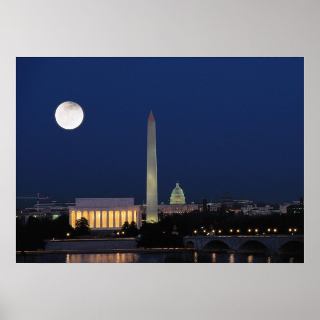 Póster Washington DC à noite (Frente)