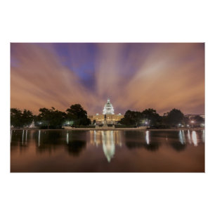 Póster Washington DC, construção do Capitólio