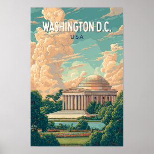 Poster Washington DC Memorial Thomas Jefferson Viagem Art