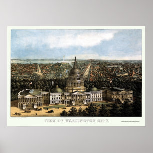 Poster Washington, DC Panorâmica - 1871