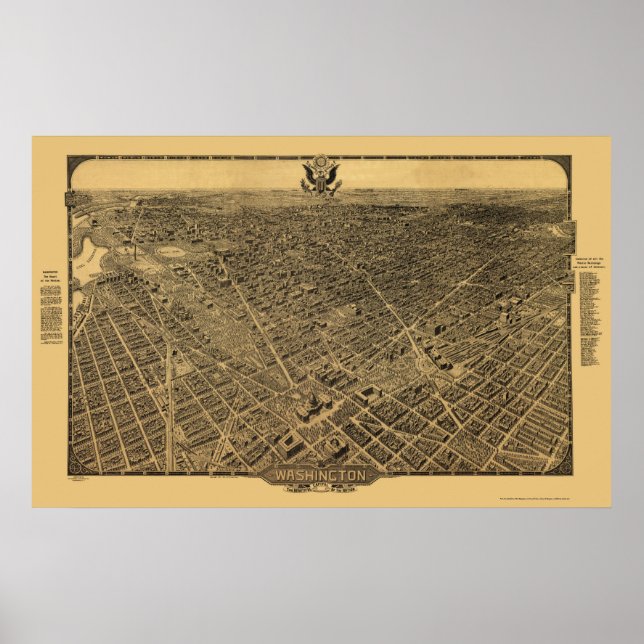 Póster Washington, DC Panorâmica - 1922 (Frente)