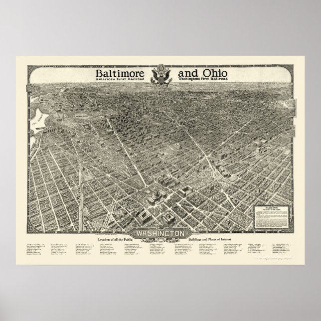 Póster Washington, DC Panorâmica - 1923 (Frente)