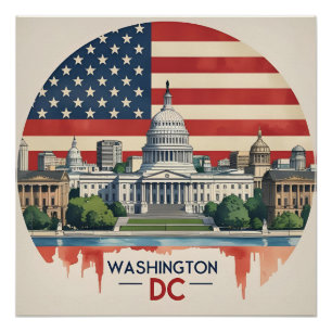 Póster Washington DC Skyline