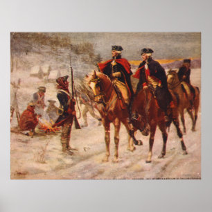 Poster Washington e Lafayette na forja do vale