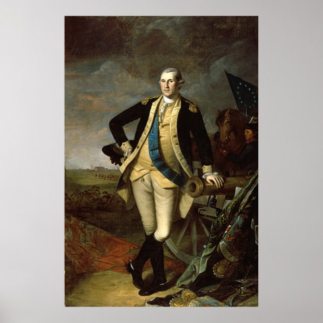 Poster Washington em Princeton, 1779 / por Charles Peale (Frente)