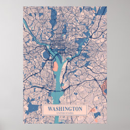 Poster Washington - Estados Unidos Breezy City Map