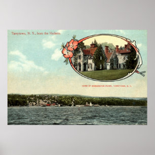 Poster Washington Irving, Tarrytown, vintage c1915 de NY