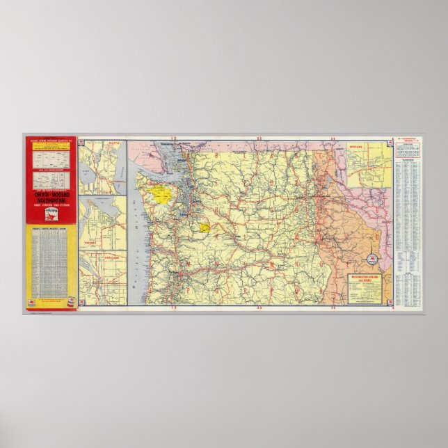 Póster Washington, Oregon, Idaho (Frente)