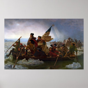 Póster Washington que cruza a pintura de Delaware