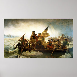 Póster Washington que cruza o Delaware por Emanuel Leutze
