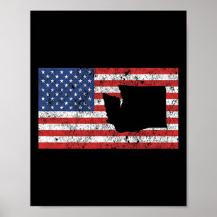 Poster Washington Seattle Spokane Tacoma Vancouver Olympi