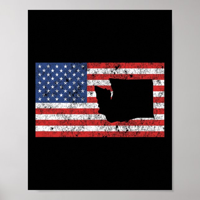 Poster Washington Seattle Spokane Tacoma Vancouver Olympi (Frente)