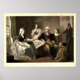 Póster Washington & seu Mezzotint da família por C.