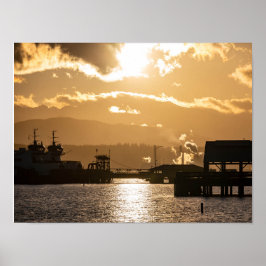 Poster Washington State Ferries At Sunset Photography