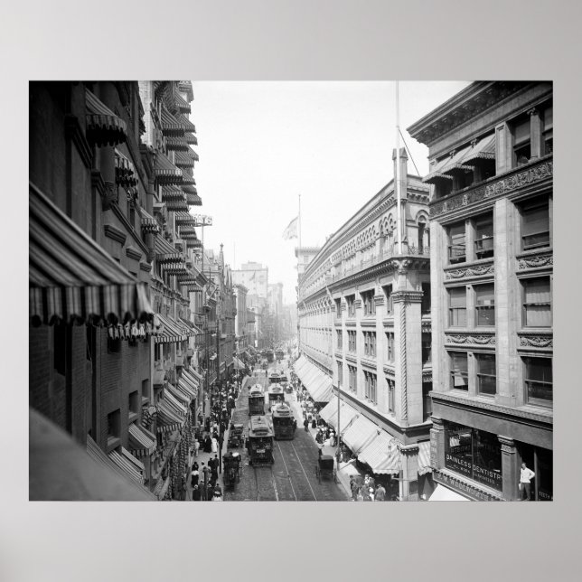 Póster Washington Street, Boston, Massachusetts: 1906 (Frente)