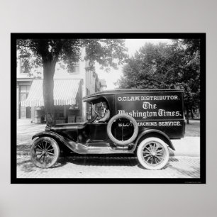 Poster Washington Times Newspaper Truck 1920