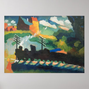 Poster Wassily Kandins Murnau View Com Caminho De Ferro E