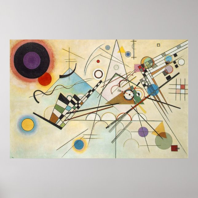 Poster Wassily Kandinsky-Composição IV 1911-Abstrato (Frente)
