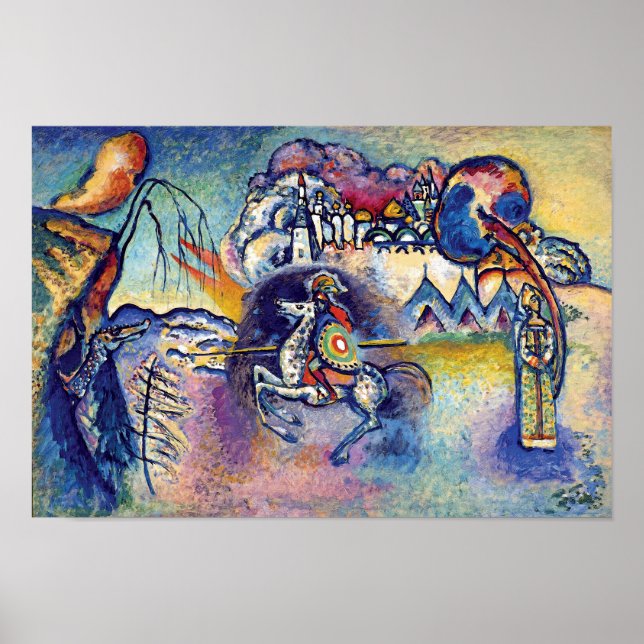 Poster Wassily Kandinsky - São Jorge & Os Cavaleiros (Frente)