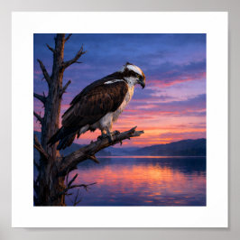 Poster Watcher of the Water – Osprey at Dusk