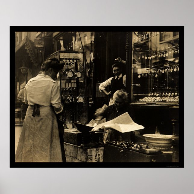 Póster Watchmaker italiano em Nova Iorque 1912 (Frente)